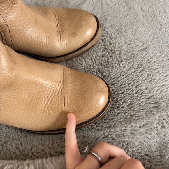 Y2K vintage camel leather knee-high western campus style boots size 6.5 - Picture 5 of 12